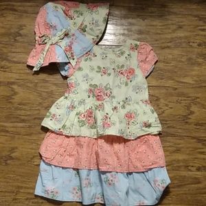 Hanna Andersson twirl dress and matching hat 90